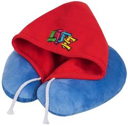 WALSER Rollo de Cuello con Capucha Graffiti, Soporte de Cuello-Niños, Almohada de Viaje-Coche, Almohada de Soporte de Cuello, Cojín de Cuello azul