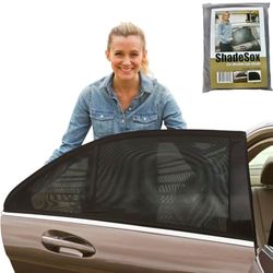 Shade Sox Universal Car Side Window Baby Sun Shade (2pc) | Protects Baby and Kids from the Sun| Fits All (99%) Cars Most SUV's | Travel ebook included!