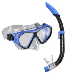 US.Divers Combo DORADO II JR | Kit de Plongée, Masque et Tuba pour Enfant 6+ avec vision panoramique à 180°, Garçon et Fille, Protection UV, Verres Anti-buée et Anti-fuite, Randonnée Aquatique et Snorkeling