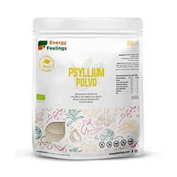 Energy Feelings Semilla de Psyllium en polvo BIO | Psyllium Sin Gluten | Prebiótico | Fibra Saciante | Psyllium con cáscara en polvo | 500 gr