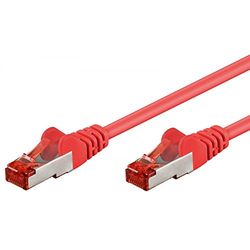 Goobay 93214 CAT 6 anslutningskabel, S/FTP (PiMF), röd, 0,25 m längd