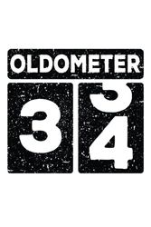 Oldometer 33-34 Years Old Funny 34th Birthday Men: Lined Journal For Men And Women : 6"x9" 120 blank lined pages To Write Notes, Challenges, To-do List,.... And Mood