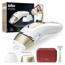 Braun Silk·expert Pro 5 Epilatore Luce Pulsata, Epilazione A Casa, Alternativa All’Epilazione Laser, Con Custodia, Rasoio Donna Venus, 3 Testine, Idea Regalo, Bianco/Oro, PL52620