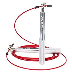 BRANK Sports® Regelbare crossfit springtouw | 3 kabels inbegrepen | Lichtgewicht aluminium snelheidskoord met premium kwaliteit kogellagers | Bonus inbegrepen en 365 dagen garantie