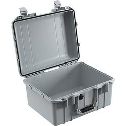 PELI 1507 Air lätt skyddsväska för transport av DSLR-kamera och drönare utrustning, vatten- och dammtät, 24 l volym, tillverkad i USA, utan skuminlägg, färg: Silver