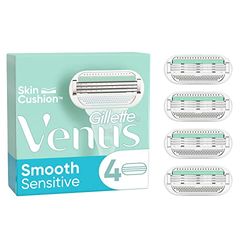 Gillette Venus Smooth Sensitive scheermesjes voor dames, 4 vervangende mesjes voor scheermesjes voor dames met 3 mesjes, voor een gladdere scheerbeurt die langer meegaat