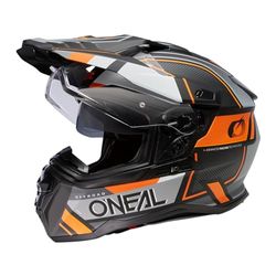 O'Neal Casque Unisexe pour Adulte, Noir/Gris/Orange, Taille XL