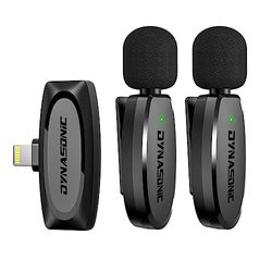 DYNASONIC DM-Pro 01 Pack (2ª Generación) 2 Microfonos Inalambrico Profesional para iPhone. Micrófono de Solapa Lavalier Movil (2,4GHz) Facebook Tiktok Video Vlog Youtube