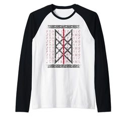 Nordic Mythology Viking: Runic Alphabets Isaz Camiseta Manga Raglan