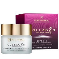 Pure Mineral - Crema Hidratante Reafirmante Suprema con Colágeno - Minerales del Mar Muerto, Hidratación Profunda, Reafirmante - Sin siliconas, sulfatos, parabenos - 50ml