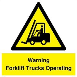 Warning Forklift Trucks Operating Sign - 900x900mm - S90