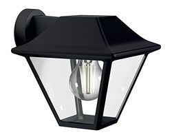 Philips myGarden Aplique Candeeiro de parede de 60 W, alumínio, IP44, para jardim e pátio, casco E27, cor preta