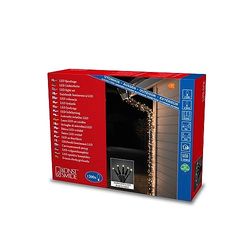 Konstsmide 3649 – 110/Micro LED catena luminosa, modello satinato/per esterno (IP44)/1200 diodi bianco caldo/24 V Trasformatore da esterno/cavo nero