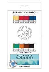 Lefranc Bourgeois Acuarela Profesional, Surtidos, 12 tubos, 10