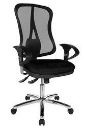 TOPSTAR Head Point SY Deluxe - Silla ergonómica de Escritorio con reposabrazos, Tela, 70 x 66 x 113 cm, Color Negro