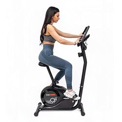 TechFit Hometrainer – hometrainer met vliegwiel, magneetsysteem met 8 standen en tablethouder voor fitness en cardio, thuis (B300)
