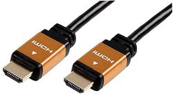 Pro Signal PSG04108 HDMI Lood met Ethernet, Mannelijk naar Mannelijk, Oranje Metalen Hoofden, 10m, Zwart