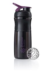 Blenderbottle Unisex's Sportmixer Water Bottle, Black/Plum, 820ml