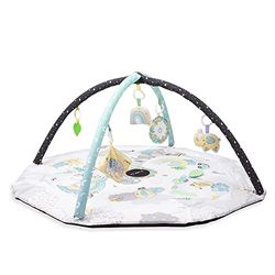 MoMi Łuk do zabawy Day&Night 4 w 1 dla dzieci od urodzenia, mata do aktywności sensorycznej z 2 arkuszami, kąpiel z piłkami, 5 zabawek, 30 piłek, poduszka do raczkowania