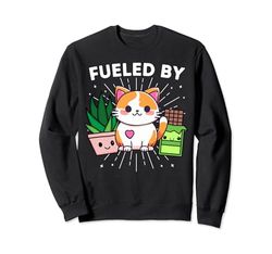 Gato Felicidad Impulsado Por Plantas Chocolate CatFunny Kawaii Sudadera