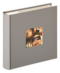 walther design fotoalbum grijs 200 foto's 10 x 15 cm Memoboek met omslaguitsparing, Fun ME-110-X