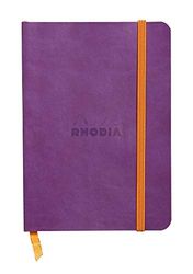 RHODIA 117310C - Carnet Souple Violet - A6 10,5 x 14,8 cm - Ligné - 144 pages - Papier Clairefontaine Ivoire 90 g/m² - Marque-Page, Fermeture Élastique - Couverture Simili Cuir