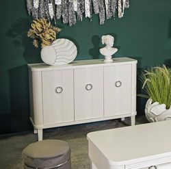 Dmora - Buffet Bivona, Buffet du Salon, Commode de Salon, Garde-Manger de Cuisine, 120x40 h84 cm, Blanc