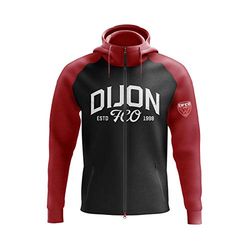 Dijon Football Club Veste Zippée Junior DFCO 2019/2020 Garçon, Grise/Rouge, FR : XS (Taille Fabricant : 8 Ans)