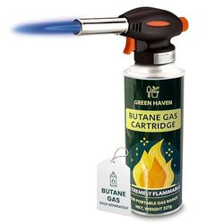 Green Haven Blow Torch Attachment Head - One-Handed Gas Torch with Adjustable Flame & Safety Lock, Fits All Butane Tanks, Ideal for Creme Brulee, Desserts, BBQ, Baking, Searing Meat