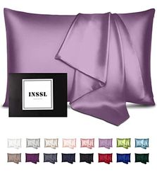 INSSL Funda de Almohada de Seda de Morera para Mujer, para Cabello y Piel, te Mantiene cómoda y Transpirable Durante el sueño (Morado, estándar)