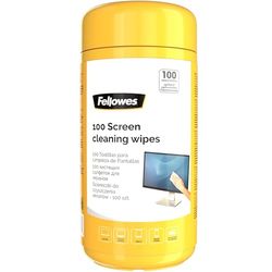Fellowes 100 Screen and Keyboard Wipes Tub for Home and Office - Monitor/Laptop/iPad/Mobile Phone/Tablet Cleaning Wipes Singular Pack Multi