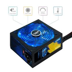 Fuente Gaming 800W ATX12V V2.31, APFC, 82+ eficiencia, LED ON/Off - Ideal para potentes Sistemas de Juego y Estabilidad energética.