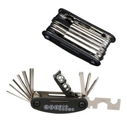 PARENCE.- Kit di riparazione per biciclette con chiave compatta multifunzione 16 in 1 - L'essenziale per le avventure in bicicletta