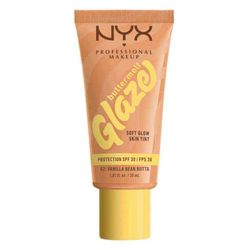 NYX Professional Makeup Fondotinta Illuminante, Per Tutti i Tipi di Pelle, Incarnato Uniforme e Luminoso, Effetto Naturale e Tenuta 12H, Con SPF 30, Buttermelt Glaze, Tonalità: 02 Vanilla Bean Butta