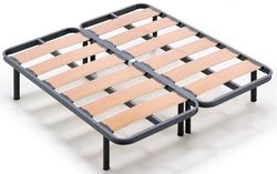 habithor - Somier Reforzado con Láminas de 170 mm y Estructura de Acero 40x30 mm con Patas Cilíndricas Incluidas | Medida: 160x180 cm | Refuerzo Central | Fabricado en España