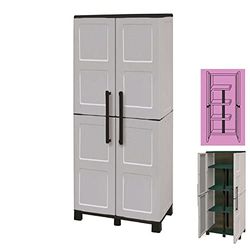 MAURER 21030340 Armoire en résine 68 x 37 x 169 cm. avec Porte-balais, 0, Couleur, único