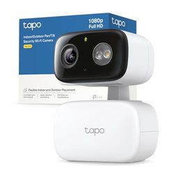 Tapo C206 Telecamera Wi-Fi Esterno FHD, 360° Visuale, IP65, Visione Notturna a Colori con Spotlight, Rilevamento Smart AI, Audio Bidirezionale, Allarme Sonoro e Luminoso, Montaggio su Tavolo e Parete