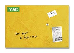 SIGEL GL393 Lavagna magnetica in vetro premium, superficie lucida, 60 x 40 cm, montaggio facile, giallo, Artverum