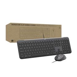 Logitech Signature Slim Wired Combo MK620 for Business, mouse ottico con cavo, tastiera standard, USB-C plug-and-play, Windows/Mac/Chrome/PC/laptop - Grafite - QWERTZ