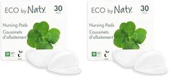 Eco by Naty Nursing Pads – Nipple Pads for Breastfeeding Mothers, Perfect for Pregnancy and Postpartum, Compostable and Plant-Based Materials (30 Count) (Pack of 2)