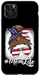 Mom Life All American Mama 4th of July Patriotic Women Case for iPhone 11 Pro Max