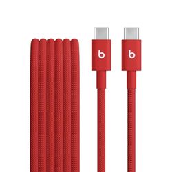 Beats da USB-C a USB-C Cavo in tessuto intrecciato, ricarica rapida, resistente e antigroviglio, caricatore compatibile per dispositivi Apple e Android (1,5 m) - Rosso rapido