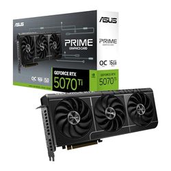 Asus Prime GeForce RTX 5070 Ti 16GB GDDR7 OC Edition – Carte Graphique (PCIe 5.0, HDMI, Display 2.1, 2.5 Slot, Ventilateurs axiaux, SFF-Ready)