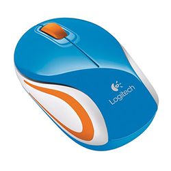 Logitech M187 Ultra Portable Wireless Mouse, 2.4 GHz with USB Receiver, 1000 DPI Optical Tracking, 3-Buttons, PC / Mac / Laptop - Blue