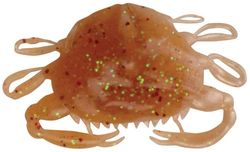 Berkley Gulp, Saltwater Peeler Crab; Mjukt betesfiskedrag för saltvattenrovdjur; Realistisk krabbaimitation med doftspridning för kungsfisk, flundra och sheepshead, 5cm, Amber Glow