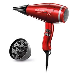 Valera Swiss Power4ever eQ Professional Ion Hair Dryer, Durable and Powerful, Digital Motor, Sanify Air Purification, Intelligent Airflow Diagnostics, 2400 Watt, Red