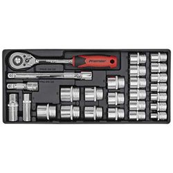 Sealey TBT35 Tool Tray with Socket Set 26pc 1/2"Sq Drive