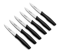 ARCOS Conjunto de 6 facas de corte com lâmina de 100 mm em aço inoxidável e cabo de polipropileno. Conjunto de facas de cozinha para descascar adequado para máquina de lavar louça. Série nova. Cor