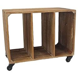 Vacchetti Giuseppe 8034550000 Mobile Consolle con Ruote, 3 Scomparti, Legno, Marrone, 61x35x50.5 cm