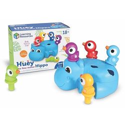 Learning Resources LER9108 El hipopótamo Huey para Practicar Las Habilidades motoras Finas, Juguete para niños pequeños para desarrollar la motricidad Fina, niños de 18 Meses de Edad